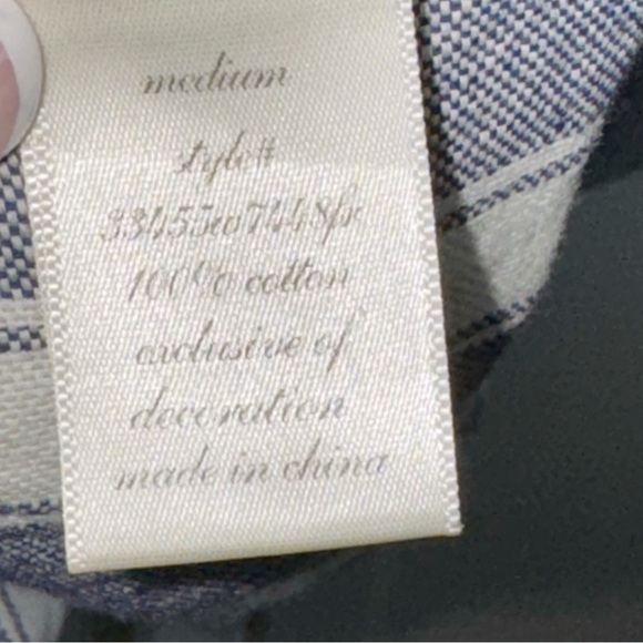 Alya Fit and Flare Navy Striped Cotton Midi Skirt Sz Medium Button Front - Picture 7 of 8